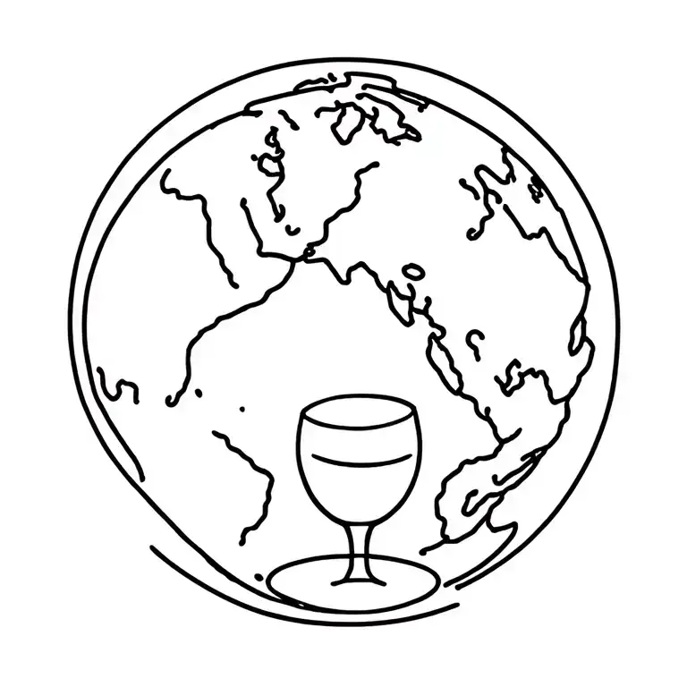 Globe Cradling A Wine Glass