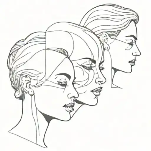 Profile Three Faces Overlapping To Make Your Own