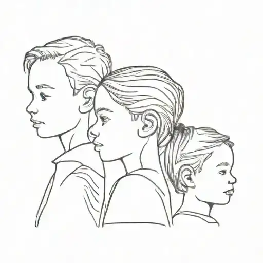 Three Child Profiles Overlapping