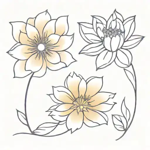 Violet Flower And Chrysanthemum Flower