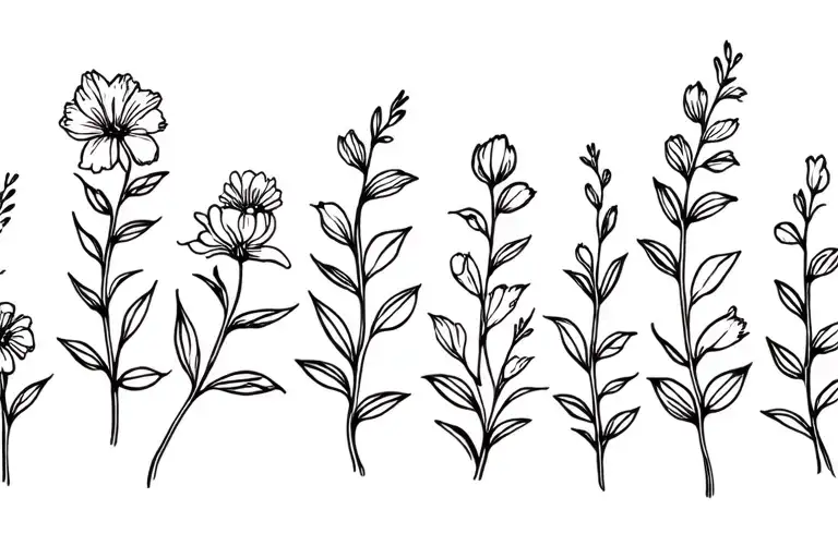 Birth Flowers In A Row