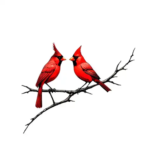 Chevy Bel Air And Cardinal Bird Sitting