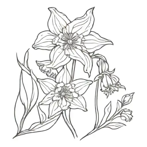 Daffodil And Bluebell Flowers