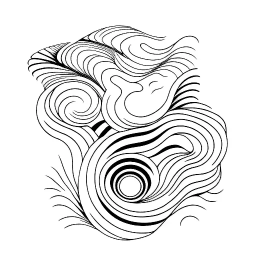 Wave Lines Black And White Abstract