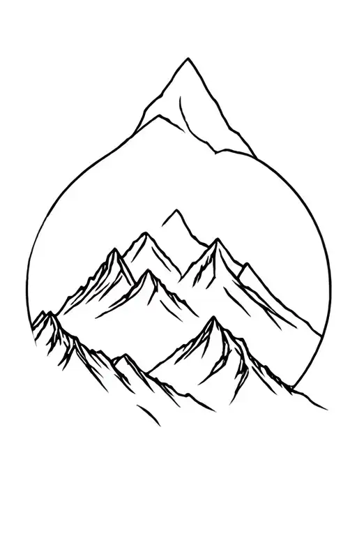 Steep Mountain Ridge Fine Line