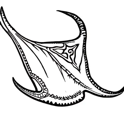 Stingray With Native Puerto Rican Symbol