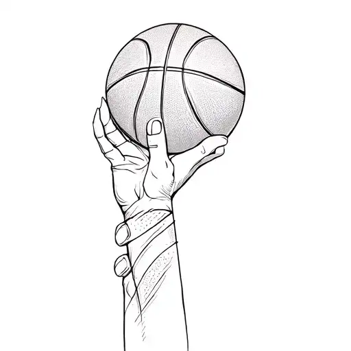 A Hand Holding A Basketball