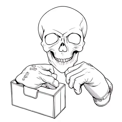 Skull And Box Gloves