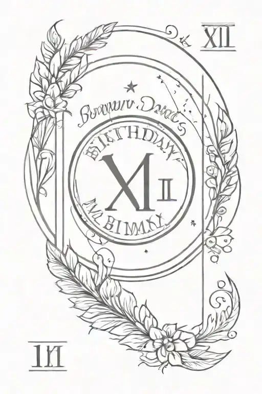 Birthday Date Roman Numerals Surrounded