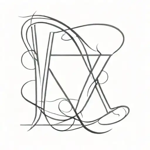 Initials N And K Letter