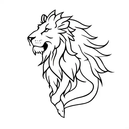 Mitra And Lion Tattoo Design