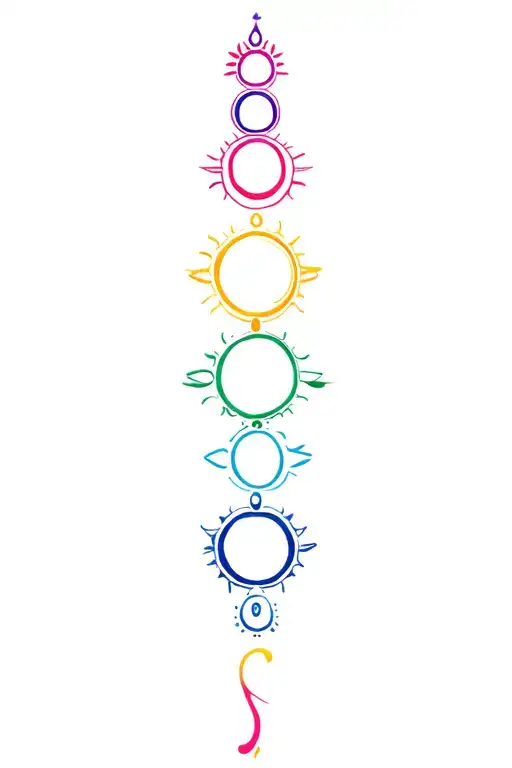 7 Colour Chakras With Semi Colon