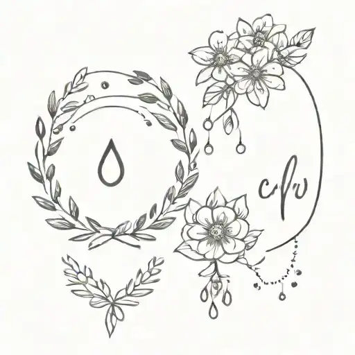 Flower Wreath And Rain Drop Flower