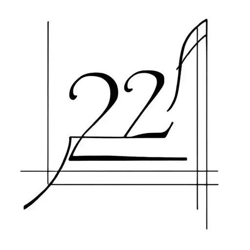 Black Line Tattoo With Symbol Reverse And Number 22