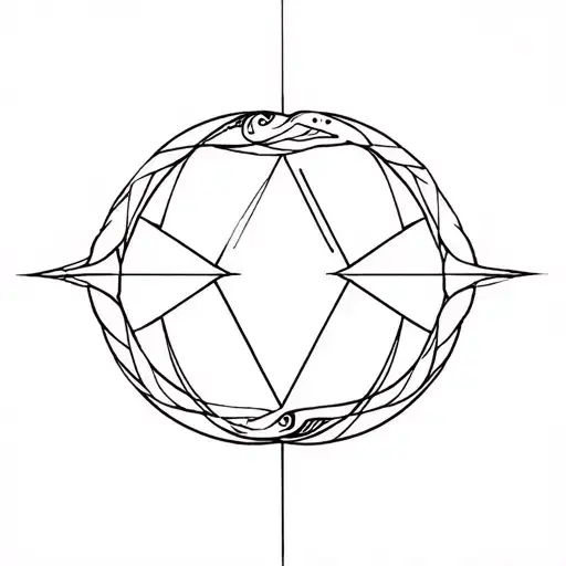 Janus God Geometric Inside Ouroboros Snake