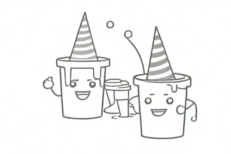 Two Cartoon Styled Tubs Of Mayo Wearing Party Hats