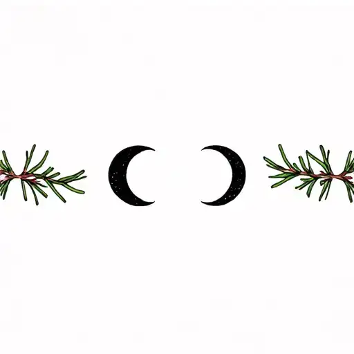 Moon Phases In A Straight Line With Rosemary Branch