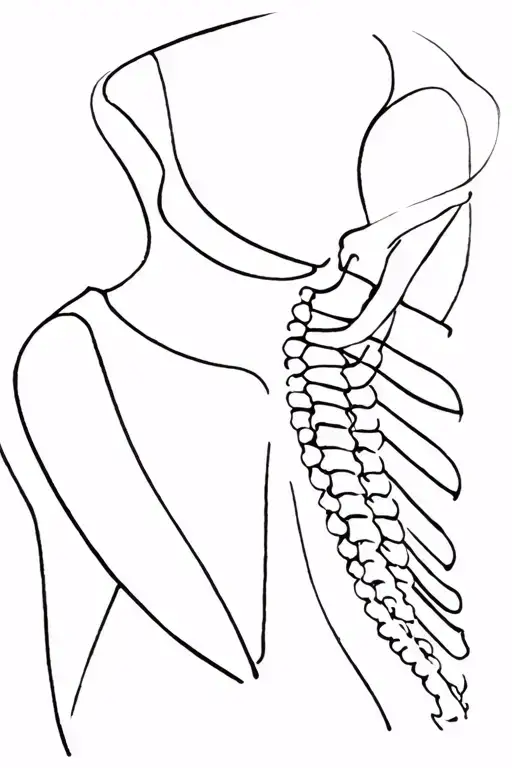 Thin Lines Contours The Body From Neck Bone And Down Arm