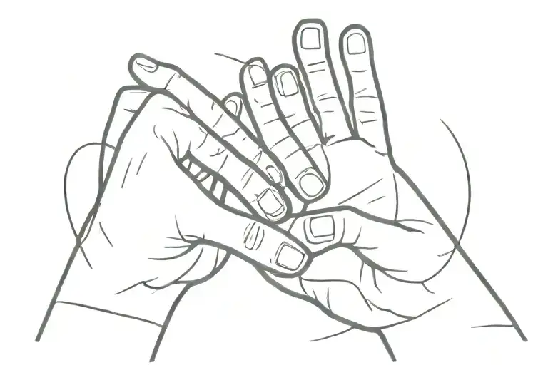 Interrogating Dog's Paw And Human Hand Reaching