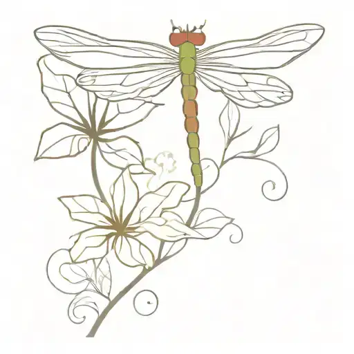 An Abstract Representation Of A Dragonfly Made Up Of Hibiscus Petals