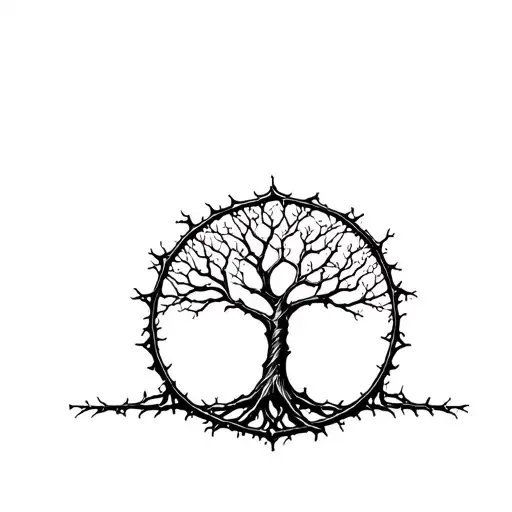 Tree Of Life Covered In Thorns