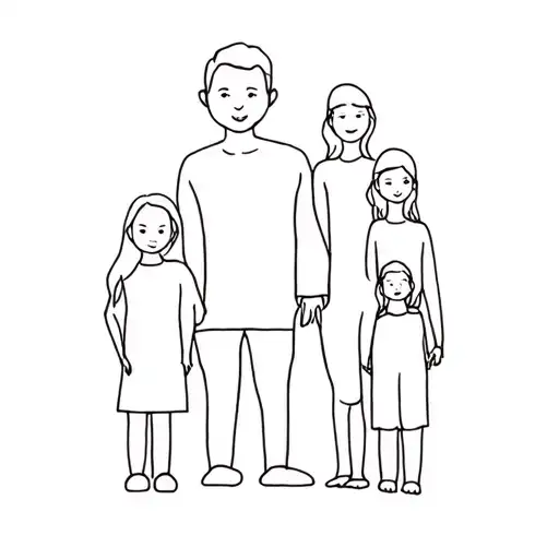 A Family Posing For A Picture