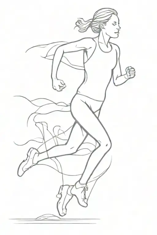 Running Marathon Runner's Silhouette