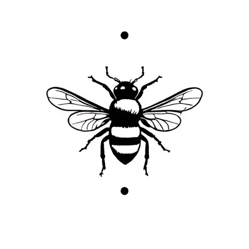 Three Dots Above A Small Bee With Light-shaped Wings