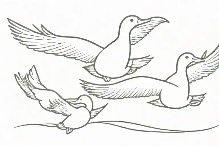 2 Ducks Flying