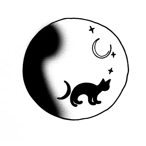 Cat And Moon