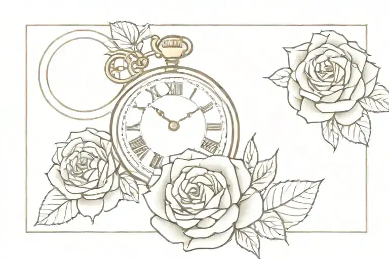 Pocket Watch Made Of Roses