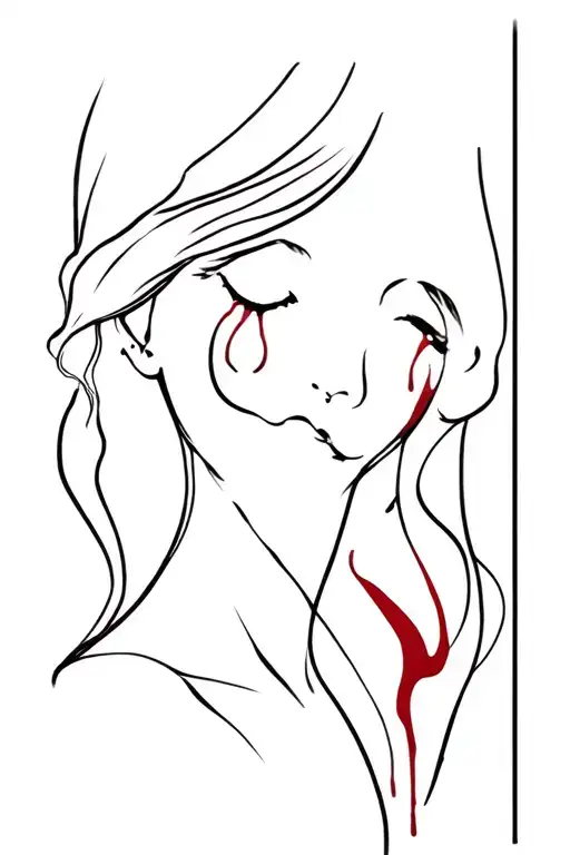 Lilies Woman Smiling With Tears And Blood In The Smile