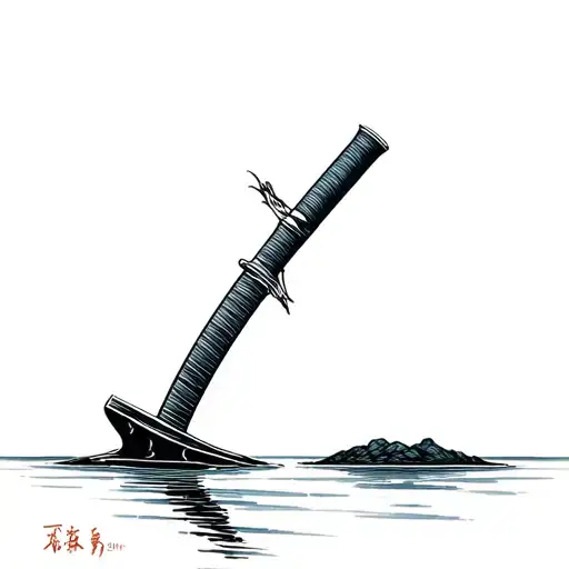 Katana In Calm Water