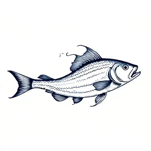 Freshwater Fish Swimming Upstream