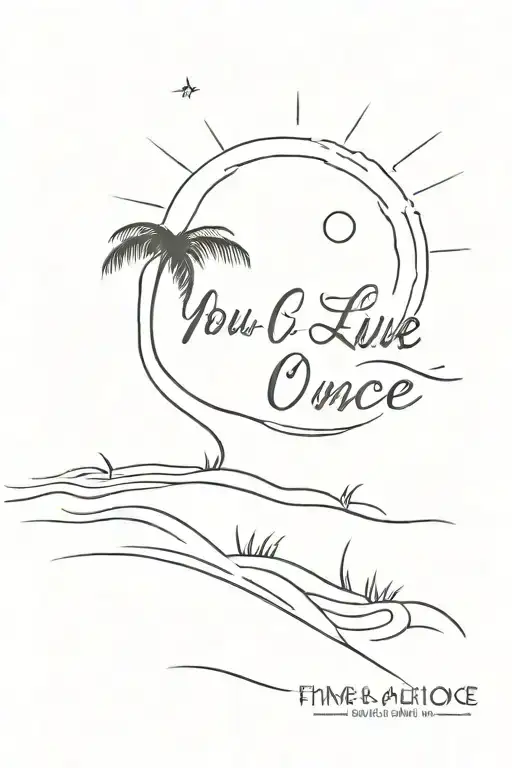 Beach With A Sun Set And The Quote You Only Live Once Nd About Having Fun