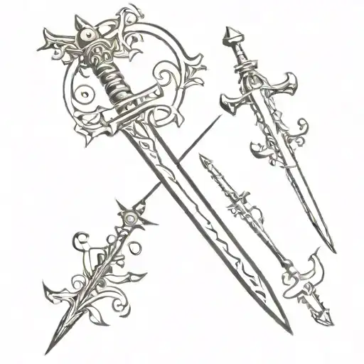 Fine Line Dainty Sword Three Musketeers Themed
