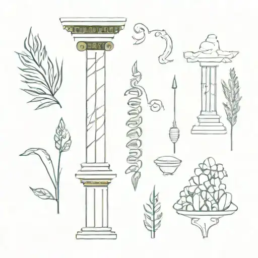 Column Greece Tattoo Flash Sheet Change Of Life