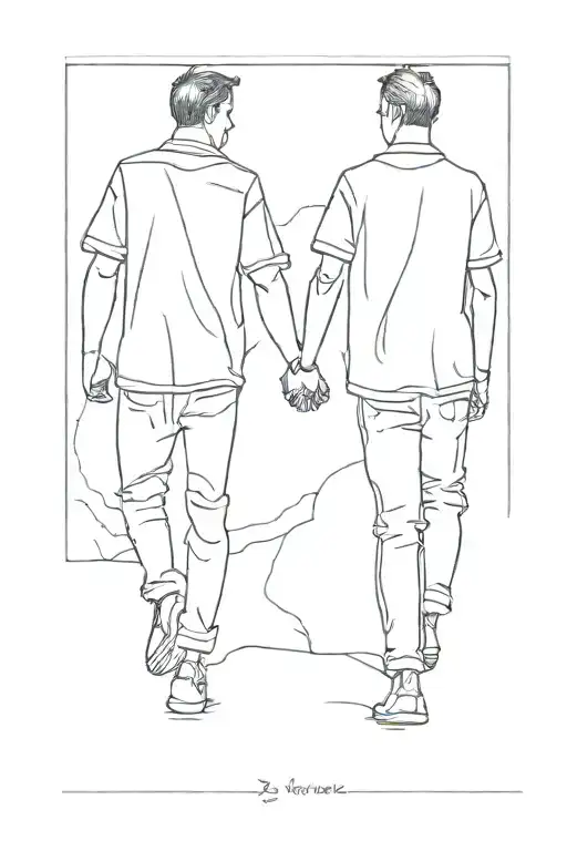 2 Brothers Holding Hands Walking