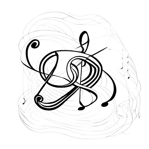 Designing A Minimalist Tattoo Of A Music Note Intertwined With An Art Brush