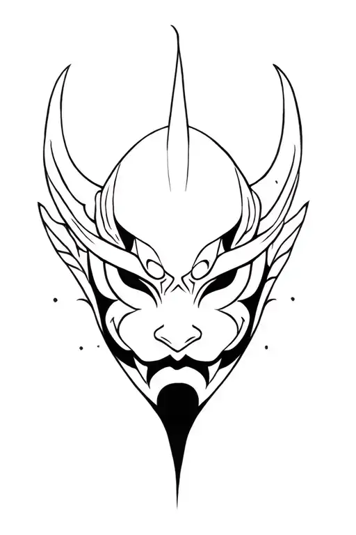 Japanesse Oni Mask With Fillings