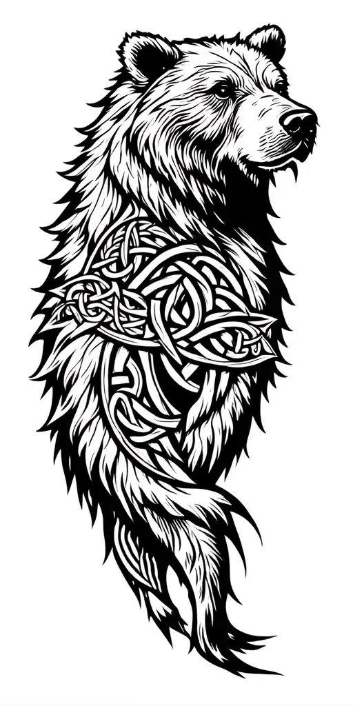 Scottish Bear Celtic Norse Design Incorporating Elements