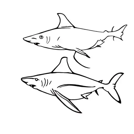 3 Sharks Swimming