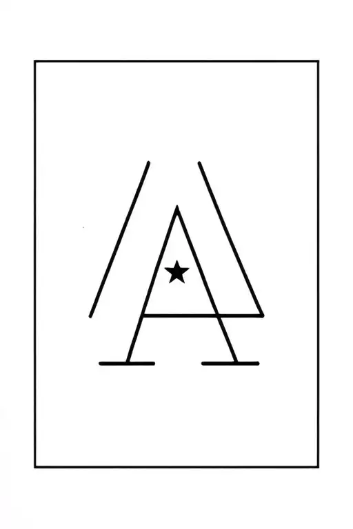 Letter A With 2 Stars In Vertical Ways