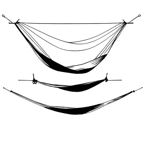 2 Empty Hammocks One Above The Other