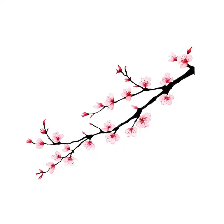 Thin Straight Sakura Branch