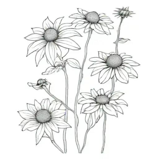 Echinacea Daisies Intertwined Fine For Women