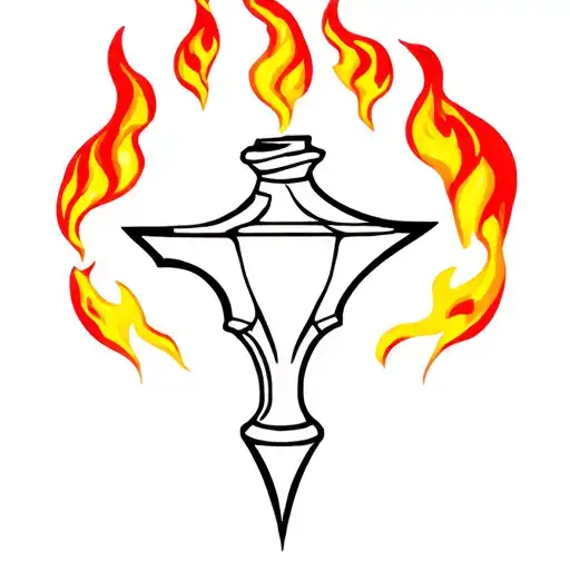 Anvil Surrounded By Flames