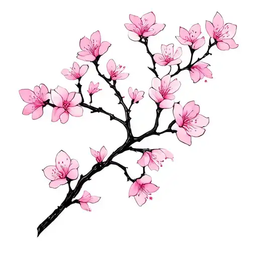 Straight Cherry Blossom Thin Long