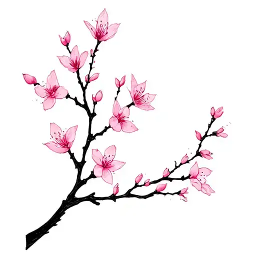 Straight Cherry Blossom Thin Long