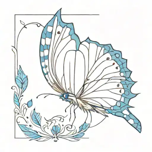 Butterfly With Blue Jay Feathers For Wings